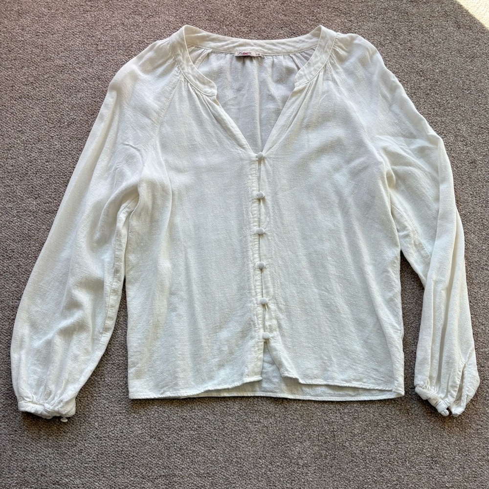 Faherty Linen Blend Women’s Cream Top